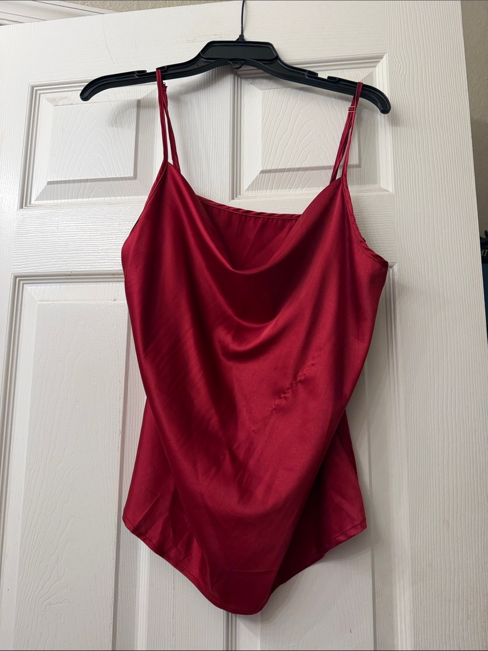 SHEIN Red Satin Cowl Neck Camisole